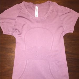 Lulu lemon athletic short sleeves magenta shirt